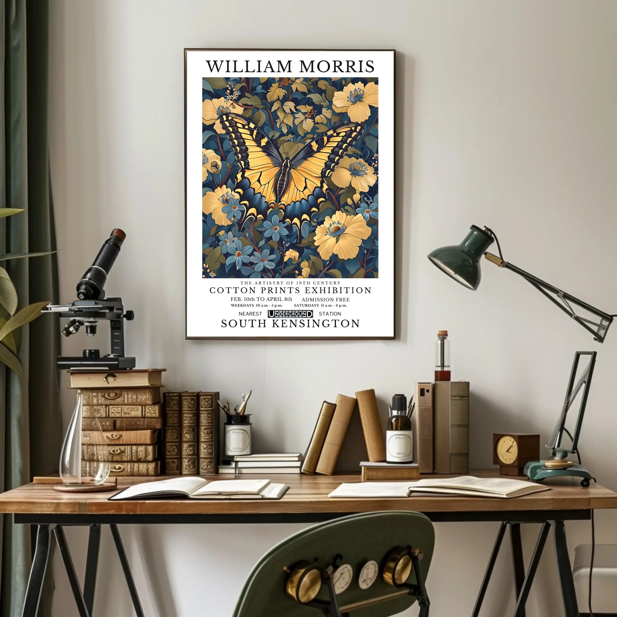 William Morris Butterfly and Floral Heritage Artistic Poster