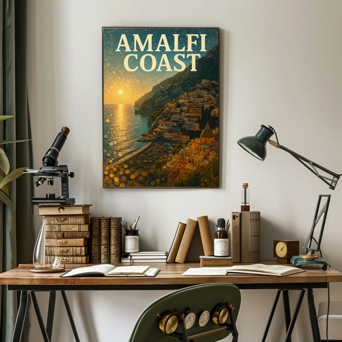 Amalfi Coast Sunset Poster 18x24 Premium Wall Art Decor