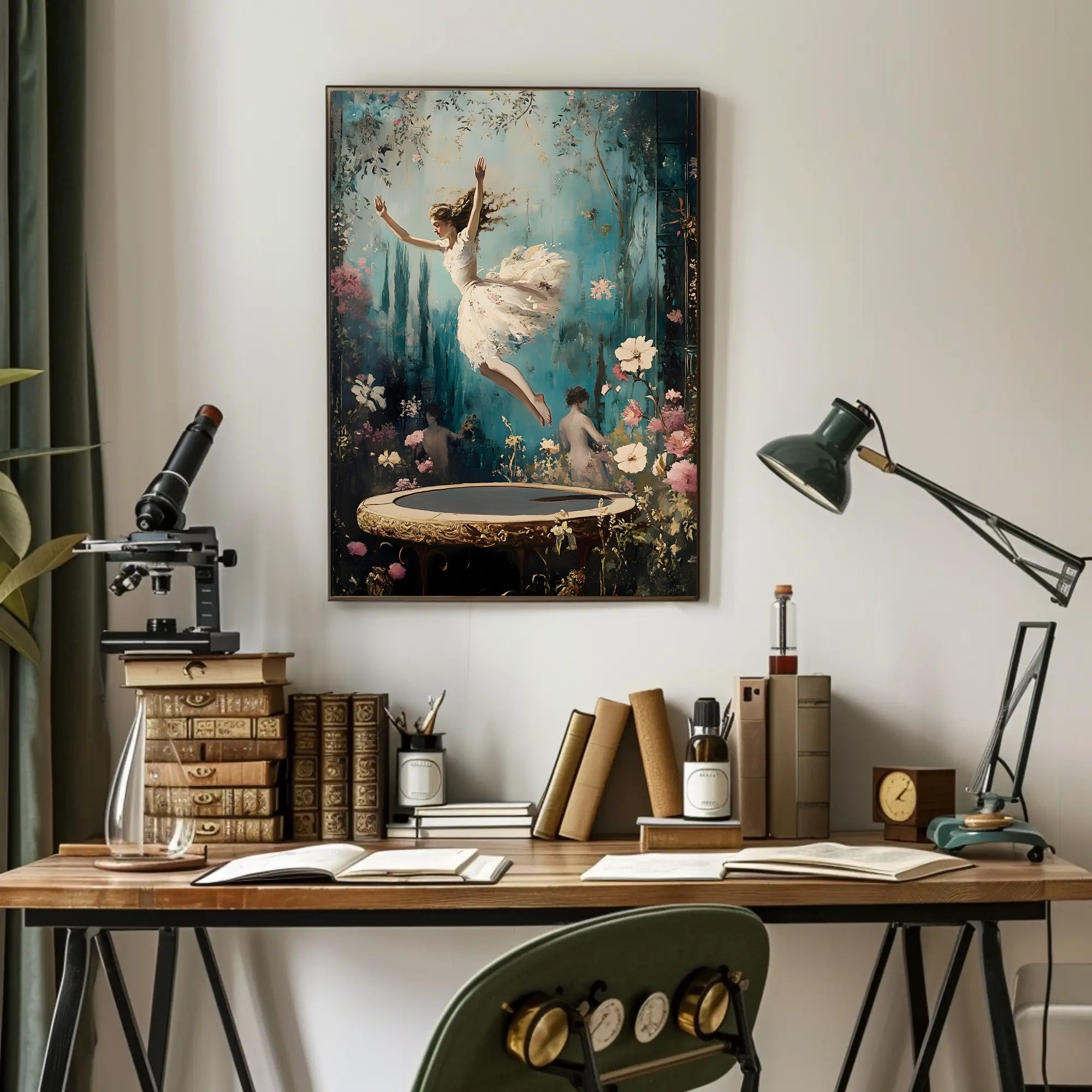 Enchanted Leap Poster Vintage Ballerina Wall Art