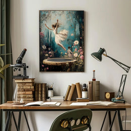 Enchanted Leap Poster Vintage Ballerina Wall Art