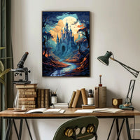 Enchanted Castle Under The Moon Poster