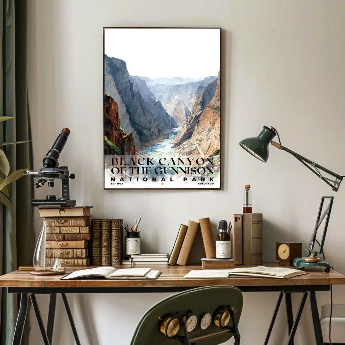 Black Canyon of the Gunnison Watercolor Wall Art Poster