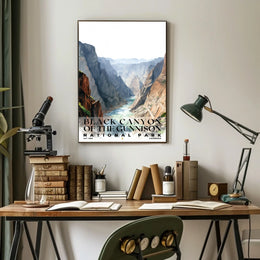 Black Canyon of the Gunnison Watercolor Wall Art Poster