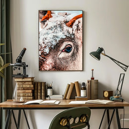 Winter Serenity: Photorealistic Reindeer in Snowy Landscape