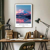 Mount Fuji Tranquil Reflection Travel Poster