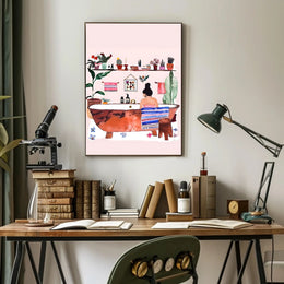 Serene Bath Time Poster