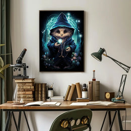 Mystical Hedgehog Wizard Fantasy Art Poster