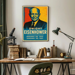 Dwight Eisenhower Patriotic Retro Portrait Poster
