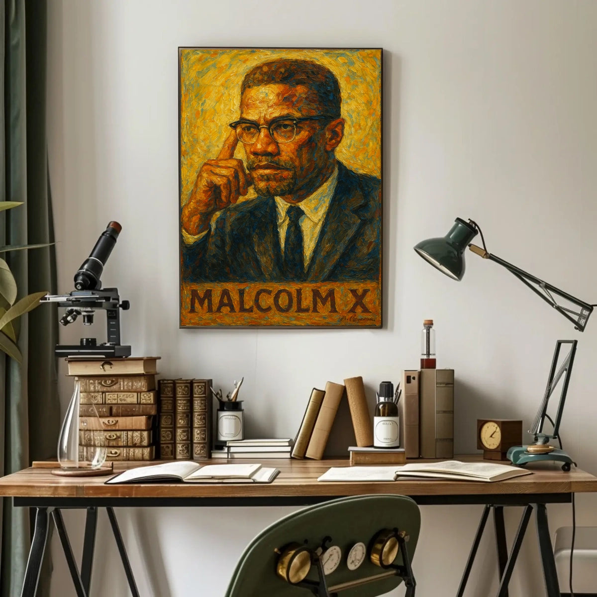 Malcolm X A Powerful Portrait Poster
