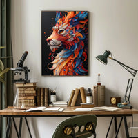 Vibrant Lion Art Poster