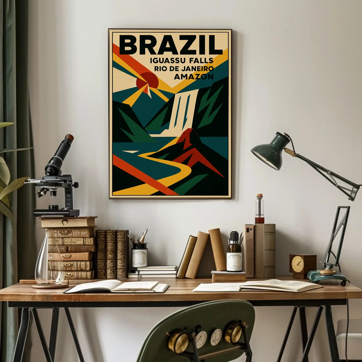 Vintage Brazil Travel Poster: Iguassu & Rio Adventure