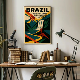 Vintage Brazil Travel Poster: Iguassu & Rio Adventure