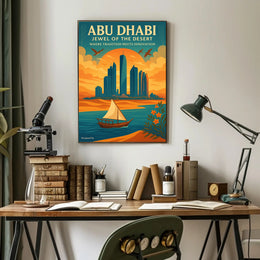 Abu Dhabi Jewel of the Desert Urban Cityscape Poster