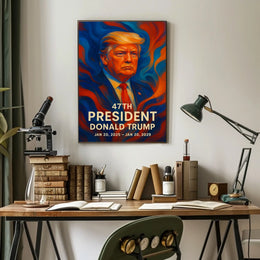 Patriotic U.S. Leader in Dynamic Colors Political Poster