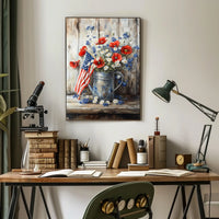 Rustic Vintage Galvanized Watering Can Decor Art Poster