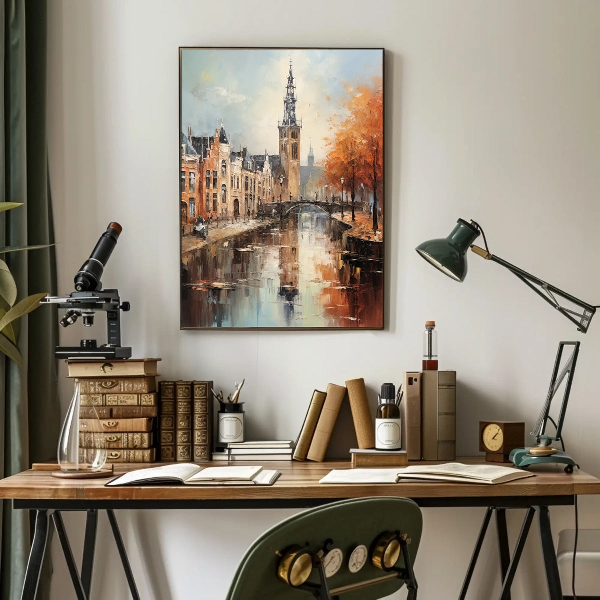Impressionistic European Canal Scene with Historic Architecture - Urban or Cityscape Poster