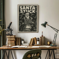 Santa Stuck in Chimney Christmas Pop Culture Poster