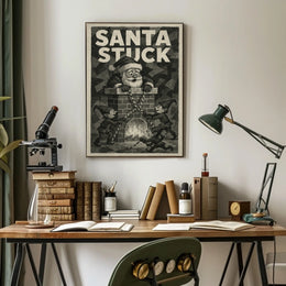Santa Stuck in Chimney Christmas Pop Culture Poster