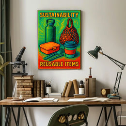 Sustainability Reusable Items Poster