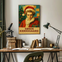 Festive Kierkegaard Christmas Pop Art Cultural Poster