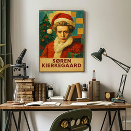 Festive Kierkegaard Christmas Pop Art Cultural Poster