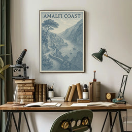 Amalfi Coast Scenic Poster Wall Art for Coastal Decor