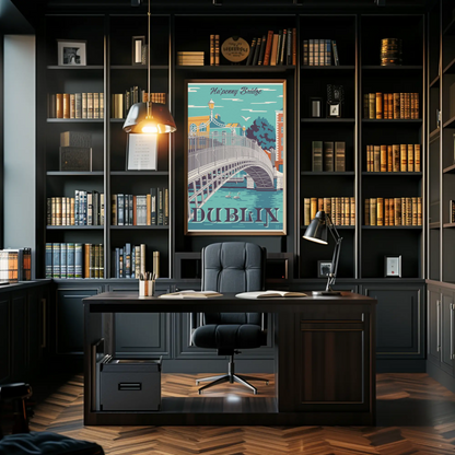 Dublin Ha'penny Bridge Travel Poster