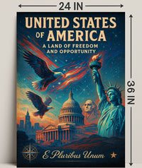 United States of America Land of Freedom and Opportunity Poster PosterGoat