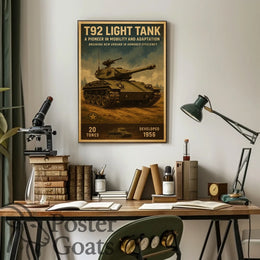 T92 Light Tank Vintage Military Recruitment Poster