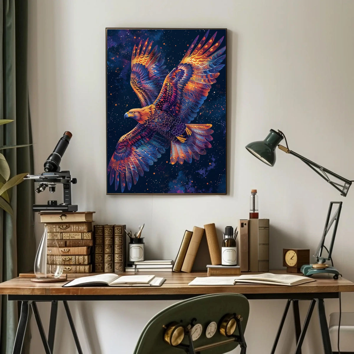 Majestic Cosmic Eagle Fantasy Art Poster