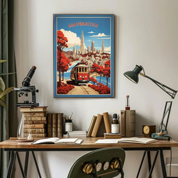 San Francisco Skyline Vintage Travel Poster
