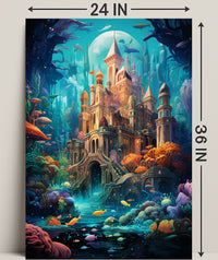 Enchanted Underwater Castle Poster