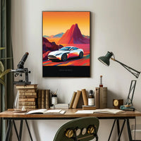 Sleek Modern Sports Car Futuristic Sci-Fi Poster