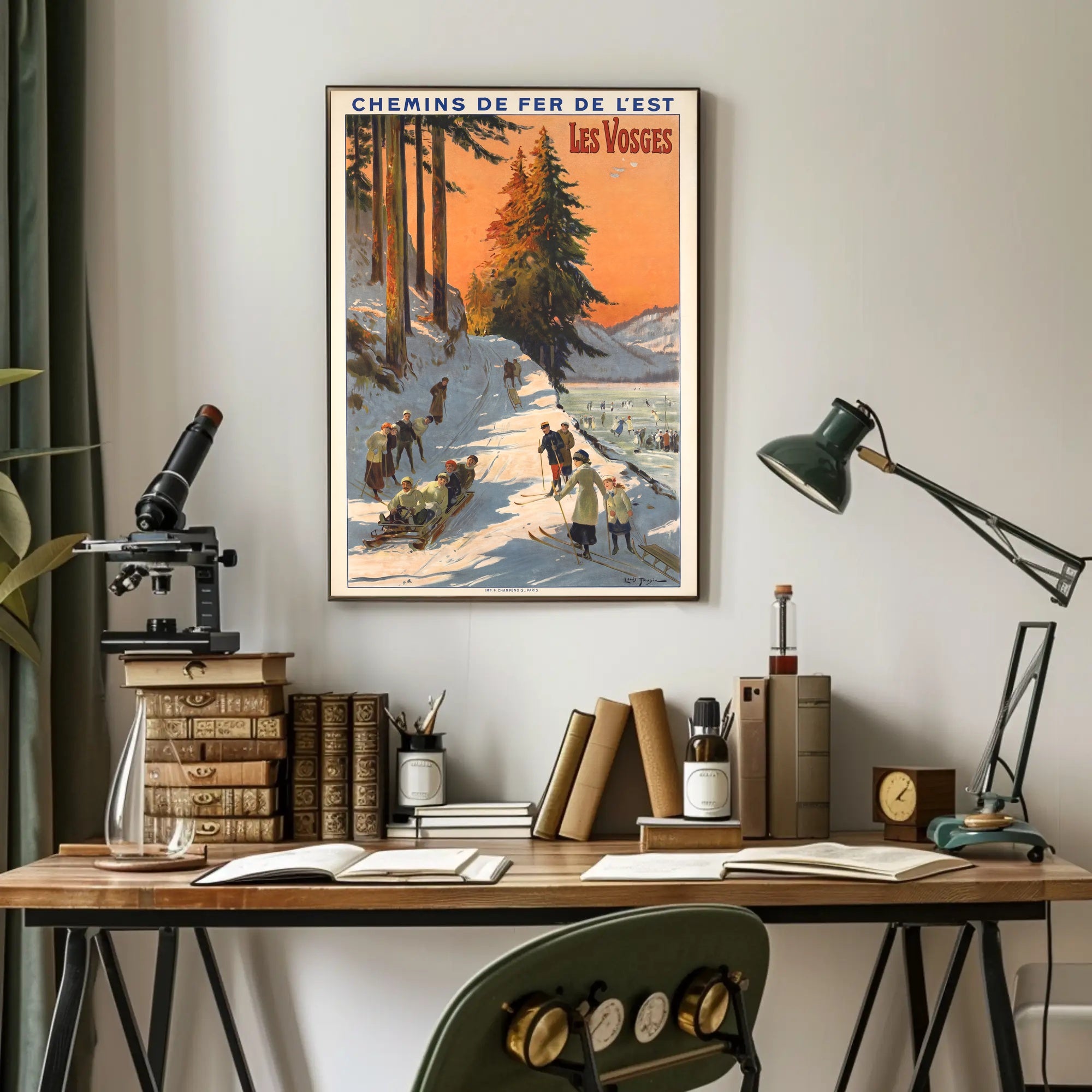 Winter Fun in Les Vosges Poster PosterGoat