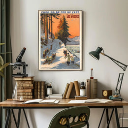 Winter Fun in Les Vosges Poster PosterGoat