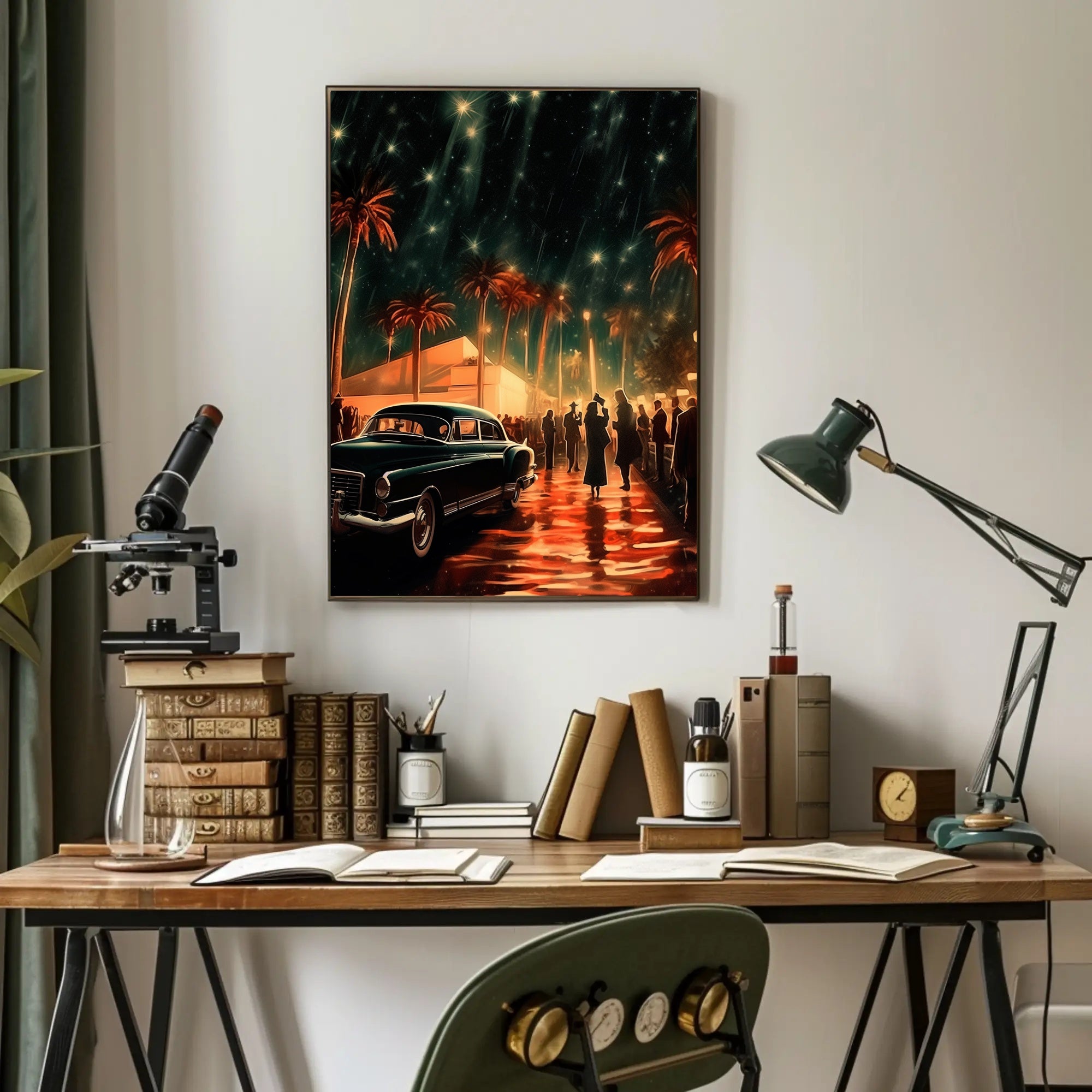Vintage Hollywood Night Poster