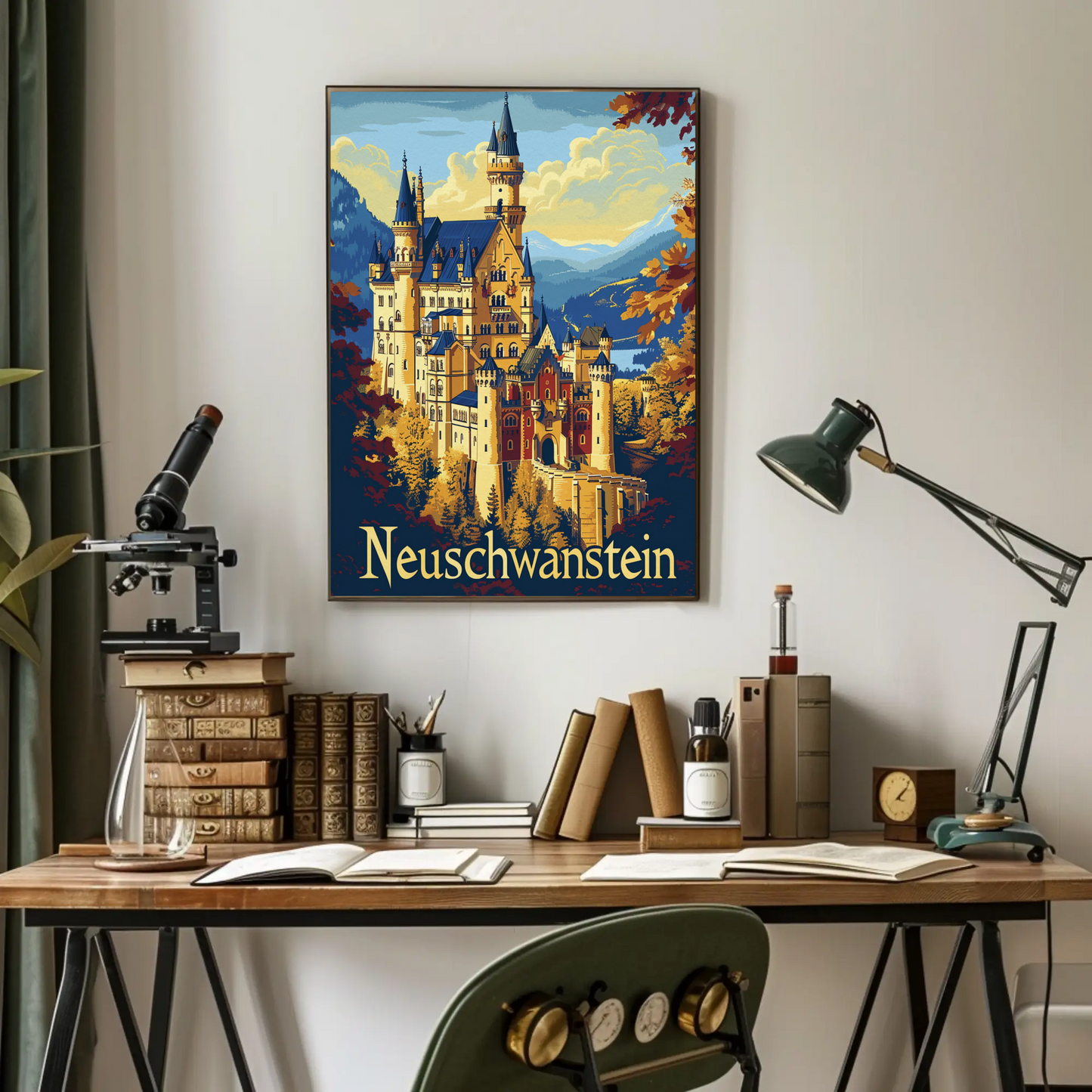 Neuschwanstein Castle Bavaria Forest Travel Poster