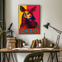Vibrant Okapi Portrait Poster