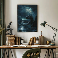 Mystical Snake Under Full Moon Fantasy or Mythology Poster PosterGoat