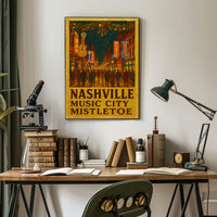 Nashville Music City Mistletoe Poster