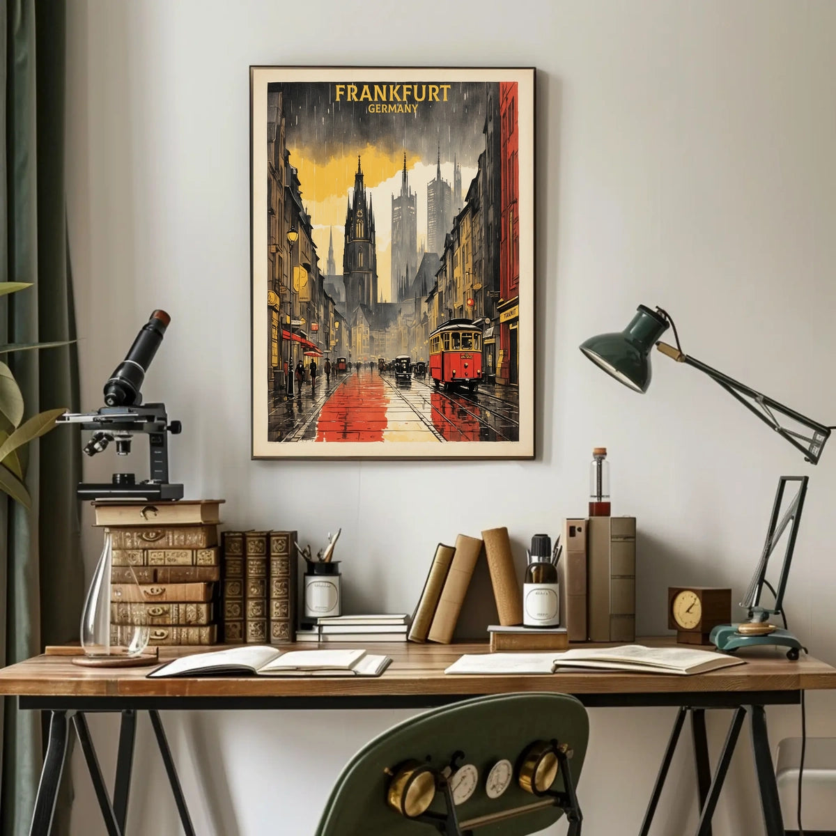 Frankfurt in the Rain Poster