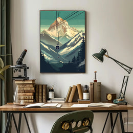 Majestic Mountain Cable Car Poster