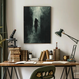 Dark Silhouette: Enigmatic Urban Art Poster PosterGoat