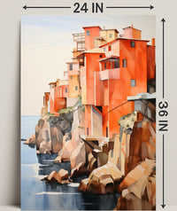 Coastal Cliffside Homes Poster