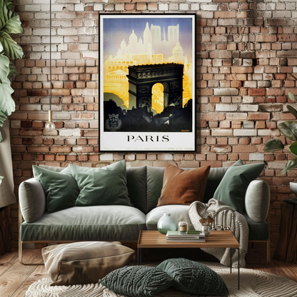 Air France Paris Londres Flight Vintage Travel Poster
