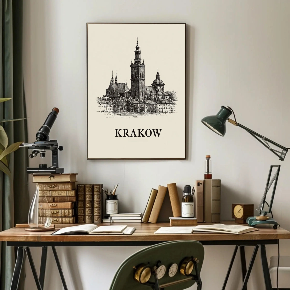 Krakow Architectural Illustration Poster