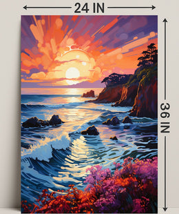 Vibrant Coastal Sunset Poster PosterGoat