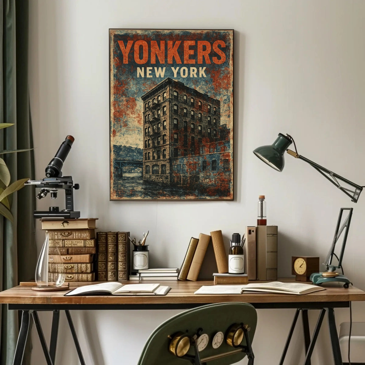 Vintage Yonkers Historic Building Travelers Poster