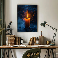 Ethereal Candle Glow: Mystical Starry Night Poster PosterGoat