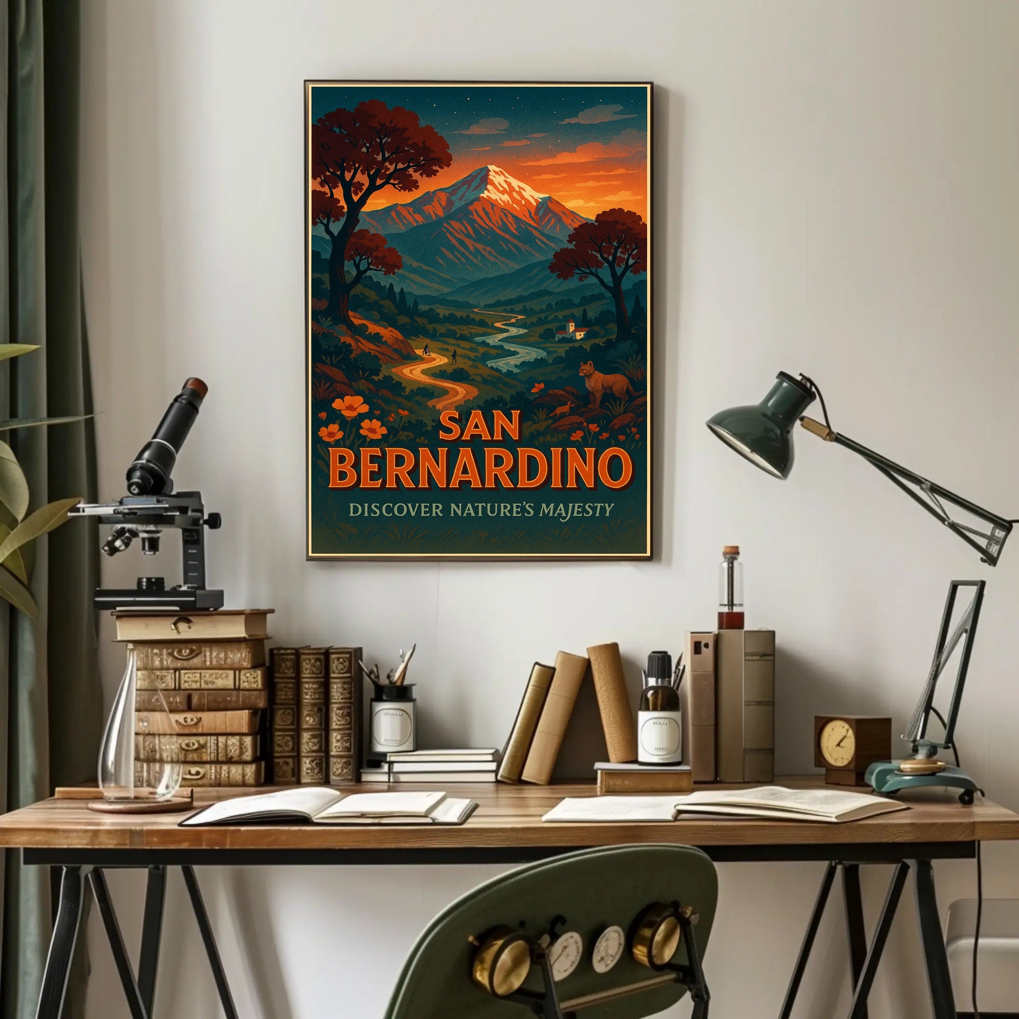San Bernardino Nature Poster Vintage Travel Print